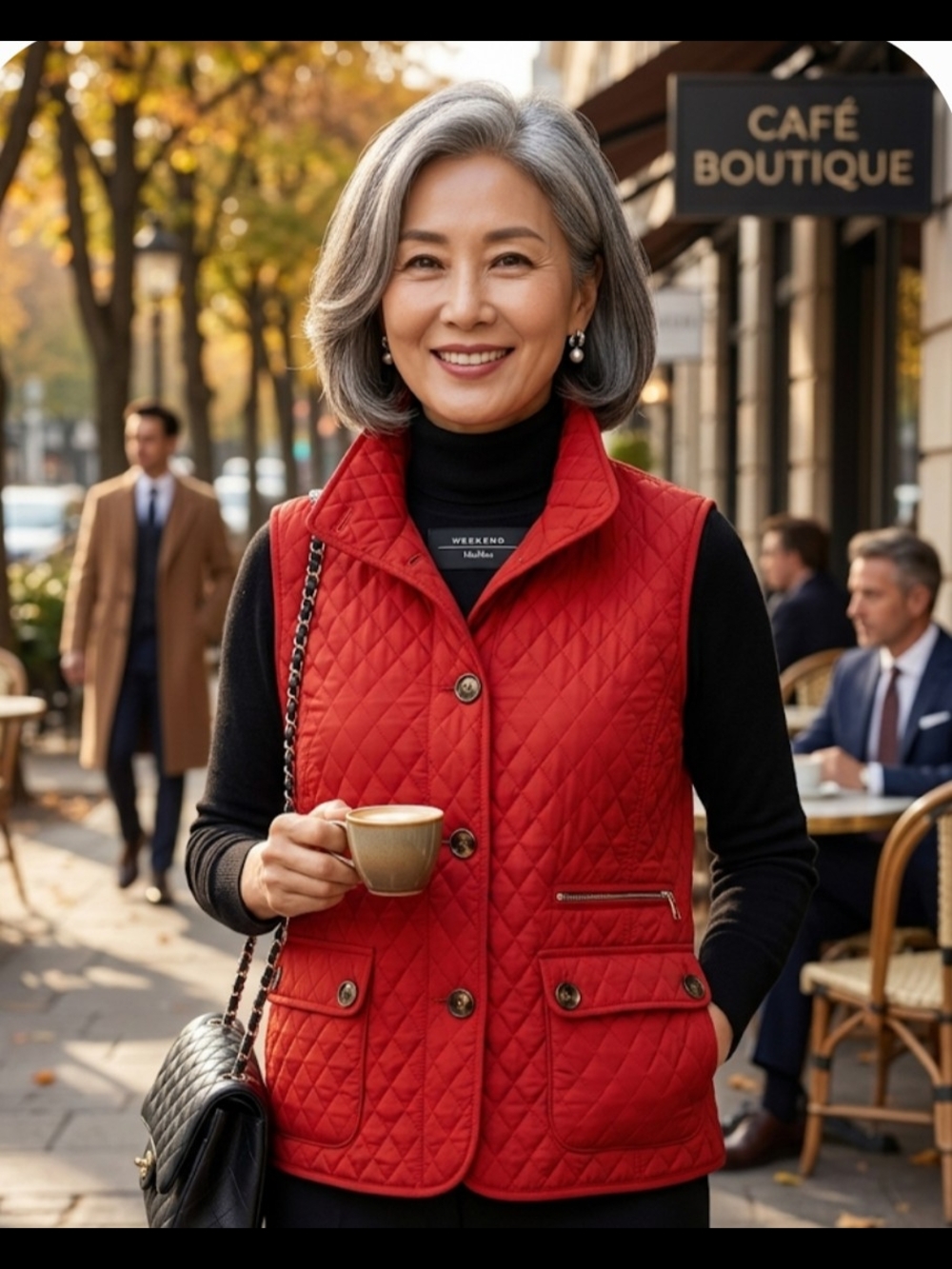 MaxMara Red Quilted Vest